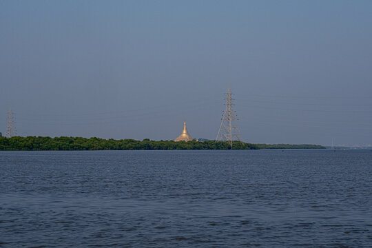 Global Vipassana pagoda in Mumbai from afar