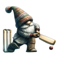 cricket gnome gnome playing sport transparent background