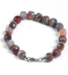 Isolated bracelet with lucky quartz stone on white background , unisex accessories, believe leading the happiness and lucky, protection of the danger or unlucky things, magic horoscope believe