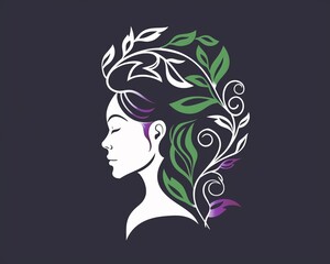 Develop a vector logo for a Womens Month event or campaign, incorporating symbols of strength, unity, and progress, and incorporating the colors associated with International Women Day purple