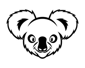 Icon cute animal koala smiling on white background. - 780597370