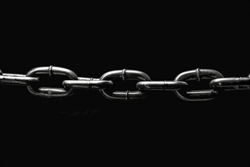 Obraz premium Close Up of Metal Chain on Black Background