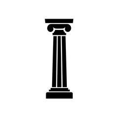 Simple ancient pillar antique column isolated black icon
