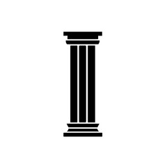 Obraz premium Simple ancient pillar antique column isolated black icon