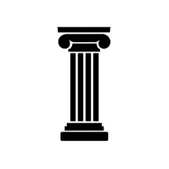 Simple ancient pillar antique column isolated black icon