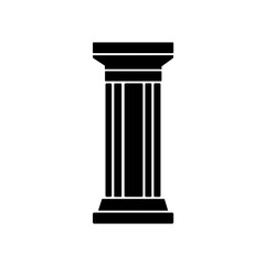 Simple ancient pillar antique column isolated black icon