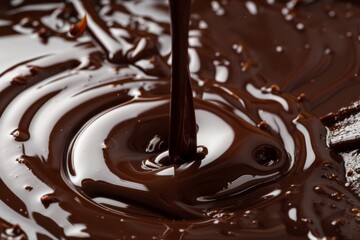 Spoon Pouring Chocolate Into Bowl