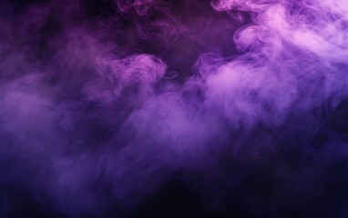 Fototapeta na wymiar Mystic purple smoke unfurls against a dark backdrop, suggesting an otherworldly presence and abstract beauty.