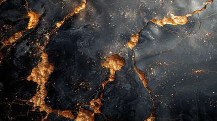 Black and gold marble texture design for cover book or brochure, poster, wallpaper background or realistic business and design artwork. - Generated Ai 