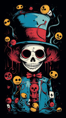 halloween skull with a skull