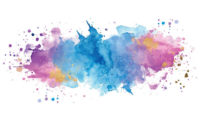 abstract watercolor background with splashes pink blue