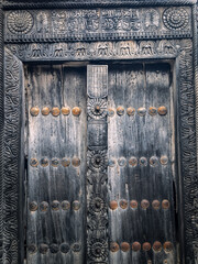 carved wood door in fort jesus mombasa