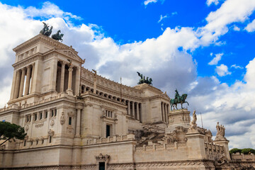 Fototapeta na wymiar Victor Emmanuel II National Monument, also known as Vittoriano or Altare della Patria (