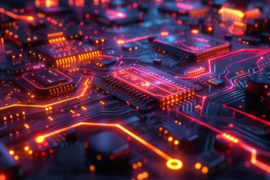 Random array of neon circuitry, futuristic technology theme, vibrant background ,ultra HD,clean sharp,high resulution