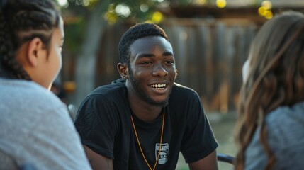 A community-led initiative to provide mentorship and educational support for at-risk youth, empowering them to overcome obstacles and reach their full potential. - obrazy, fototapety, plakaty