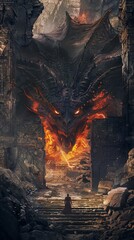 Through the labyrinth of shadowed ruins, the Chimera moves, its gaze a fiery beacon, casting light on the mysteries of an ancient world no splash