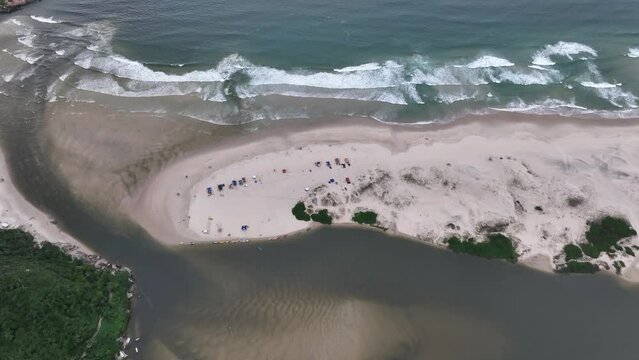 Aerial image of Guarda do Embaú Beach located in the state of Santa Catarina, Brazil