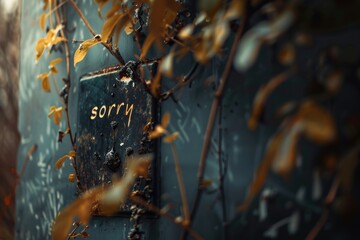 the word 'sorry' conveys remorse and empathy, seeking forgiveness and reconciliation in personal