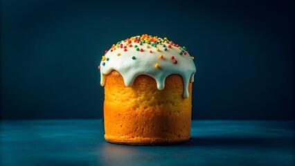 Easter cake on a minimalistic background