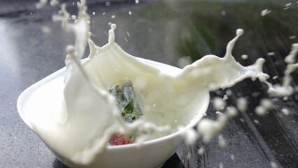 Milk Splash with Strawberry