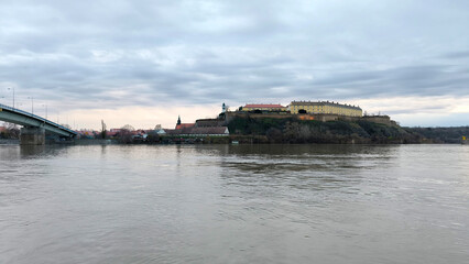 Fototapeta na wymiar Petrovaradin Fortress by the Danube river, Novi Sad