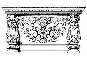 Vintage Baroque Ornamental Collection: Vector Illustrations of Classic Architectural Frame Elements.