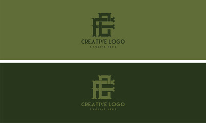 monogram logo vintage logo Letter FC logo design template. Creative initial letters CF  logo design symbol.