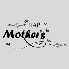 Happy Mothers Day text with love heart infinity divider. Concept for Mother's Day with lettering and black love infinity shape. Vector illustration. Eps file 159.
