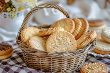 Basket of Cookies on Table