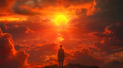 Poster Sunset on Cryptocurrency Horizons: Embracing Dusk's Glow. © Khanom