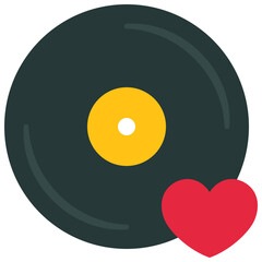 Fototapeta na wymiar Love Music Record Disc Icon