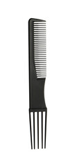 Hairdresser tool. Black hair comb isolated on white