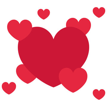 Multiple Size Hearts Cluster Icon