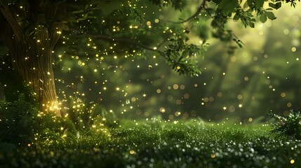 Digital stars lights trees poster background web page PPT background