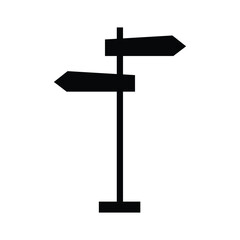 Signpost icon. Sign direction. Sign board isolated sheet on white background. Black signpost - stock vector. Vector illustration. Eps file 186.