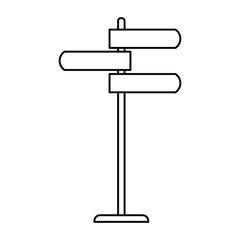 Sign post liner style icon vector, sign post vector outline icon isolated on white background. Direction board simple line vector icon. Vector illustration. Eps file 199.