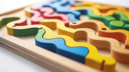 Colorful Wooden Puzzle Toy for Children's Cognitive Development