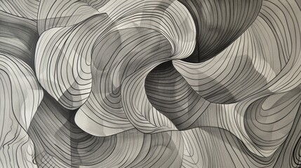 Abstract geometric black and white artwork. - Powered by Adobe