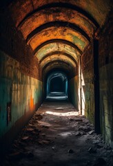 Fototapeta na wymiar illustration, capturing urban exploration mysterious underground tunnels,