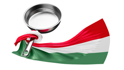 Glossy Pan Accented with the Vibrant Red, White, and Green of the Hungarian Flag