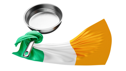 Modern Pan Showcasing Irelands Vibrant Green, White, and Orange Flag