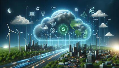 Photo real as Green Cloud Frontier Lead the way in the green cloud frontier with innovative and susta