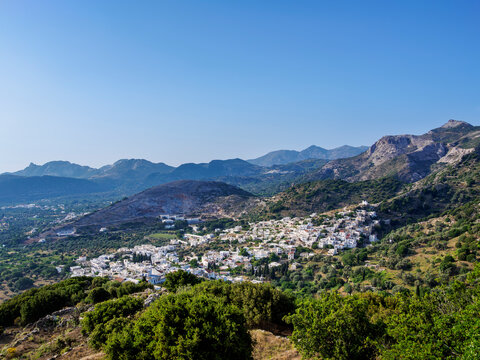 View towards Filoti Village, Naxos Island, Cyclades, Greek Islands