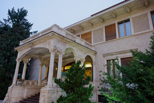 The House of Ceausescu (The Spring Palace) facade, the mansion of Nicolae and Elena Ceausescu, Bucharest, Romania