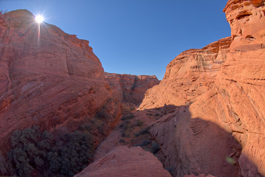 A narrowing of the spur canyon just north of the main overlook of Horseshoe Bend, Arizona, United States of America