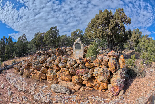 The burial site and memorial for Charles Brant who died in 1921 and his wife, who lived and worked in the Grand Canyon since it became a national park, Grand Canyon, Arizona, United States of America
