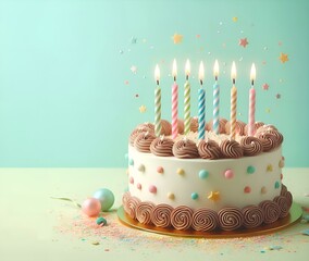 Birthday background with cake