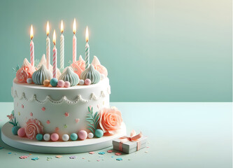 Birthday background with cake