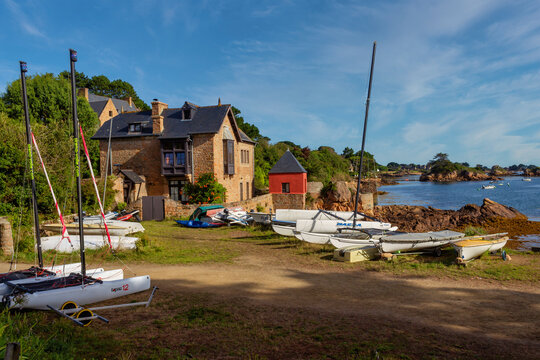 Boats, Ile-de-Brehat, Cotes-d'Armor, Brittany, France