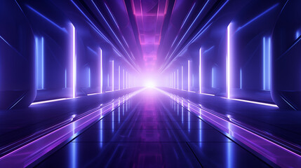 Fototapeta premium Vibrant Starlight Dance: A dynamic composition of bright blue hues and energetic lines evoking a cosmic disco under the night sky